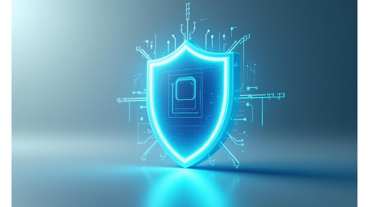 Abstract representation of data security and privacy, a digital shield protecting information.